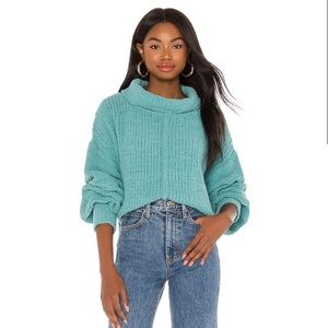 Free People Be Yours Pullover Sweater Turquoise